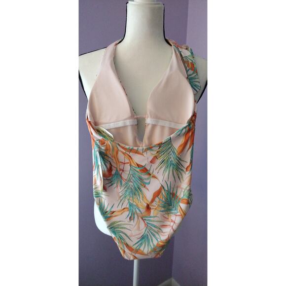 Gianni Bini Swimsuit Size Small Tropical Halter One Piece Birds of Paradise NWT - Picture 10 of 10